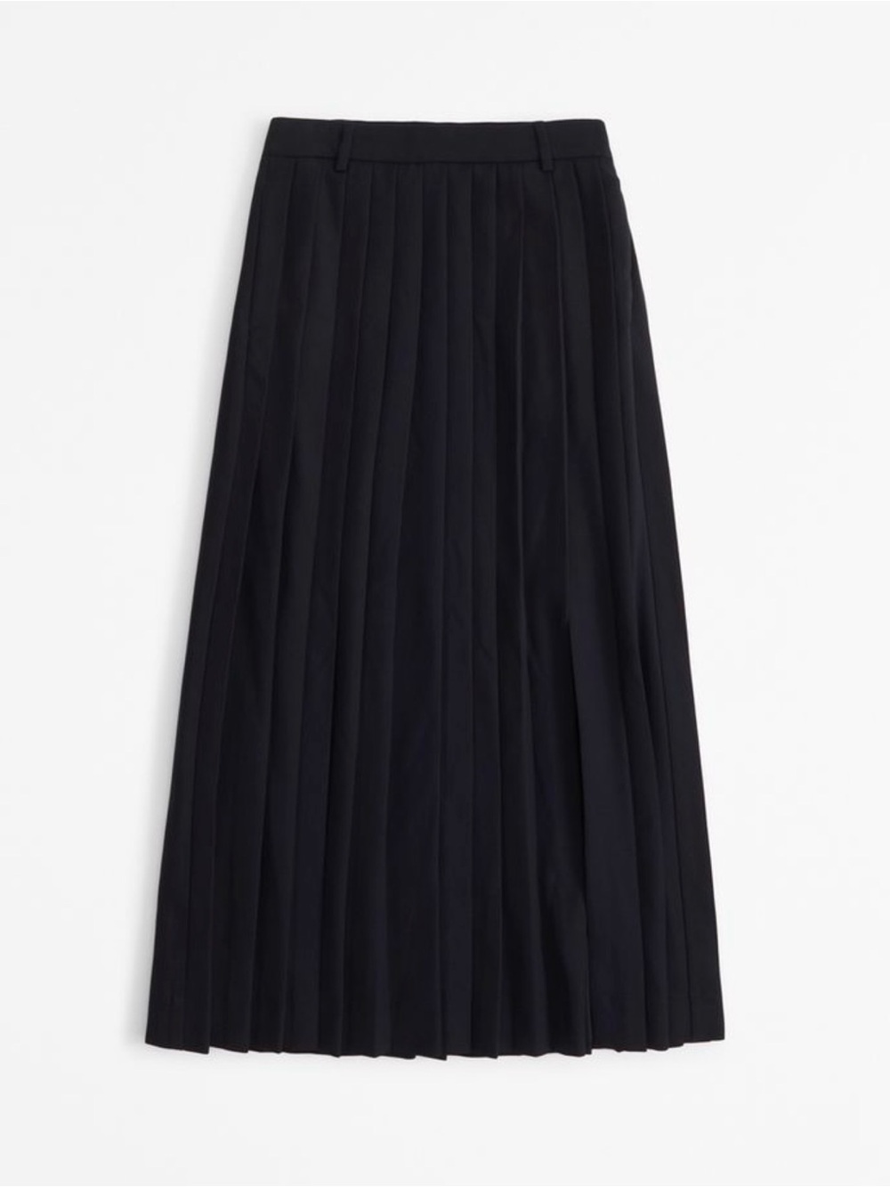 🖤 Abercrombie & Fitch Black Pleated Maxi Skirt w/ slit NWT Size Small